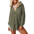 Loose Waffle Leisure Commute All-matching Shirt